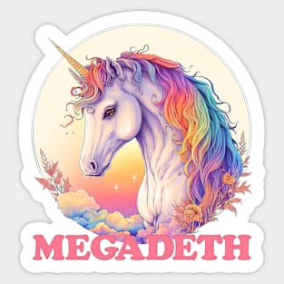 Megadeth ---- Retro Twee Style Unicorn Sticker